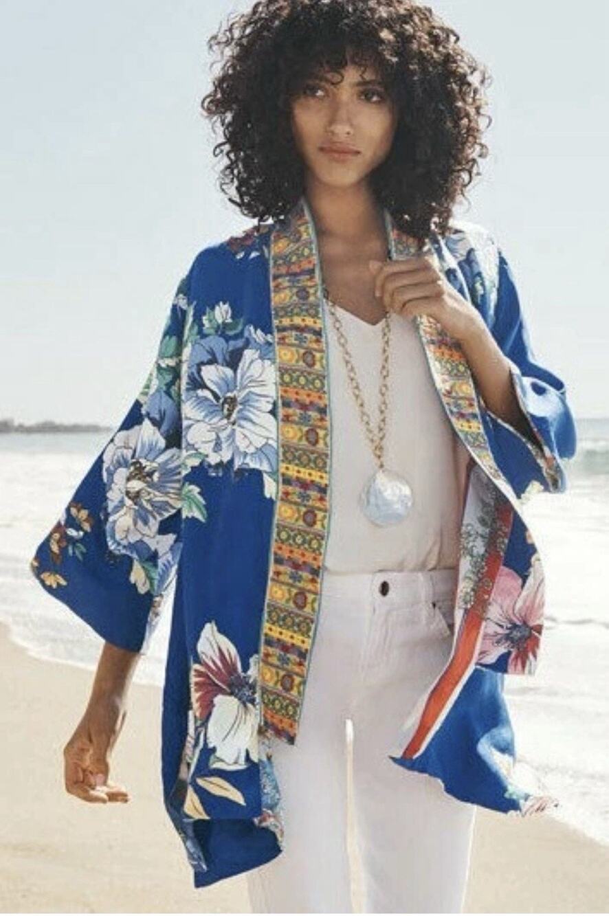 Johnny Was ONYX Kimono (Reversible) Large Beautiful!
